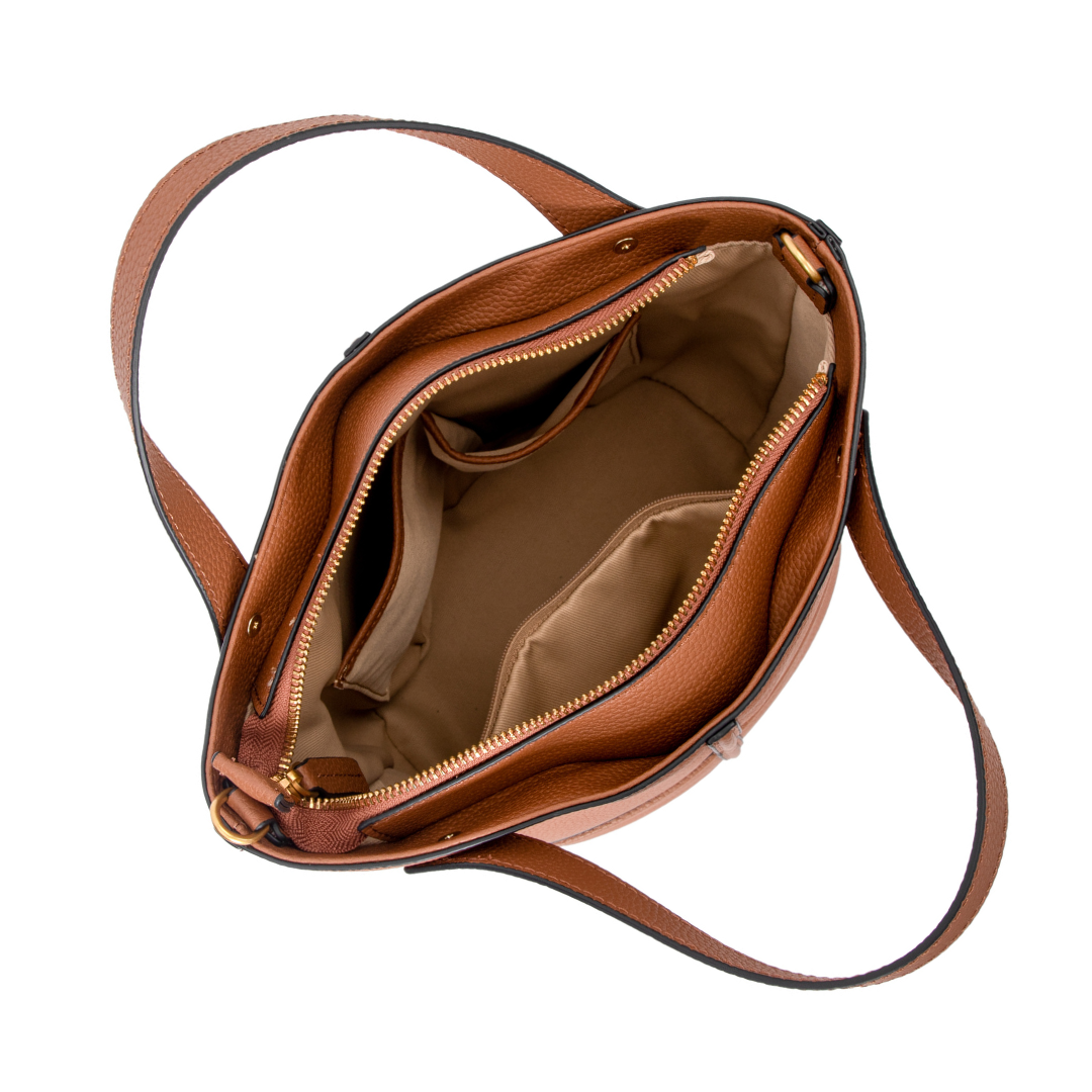 Maison Revelle Belle Armoire leather bucket tote rear view