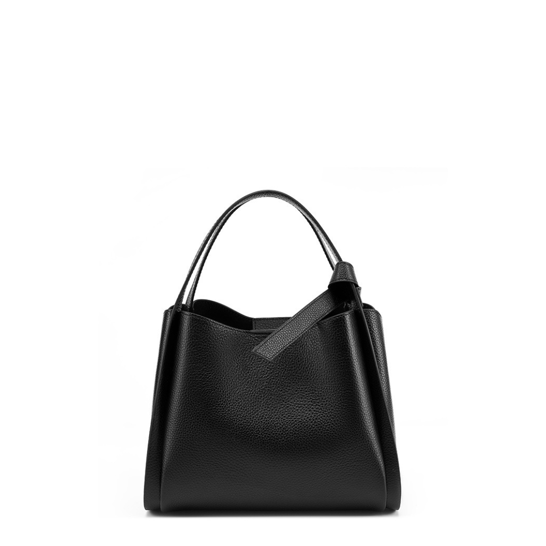 Mocha Mirage Black Premium Pebble-Grain Leder Hobo Tasche