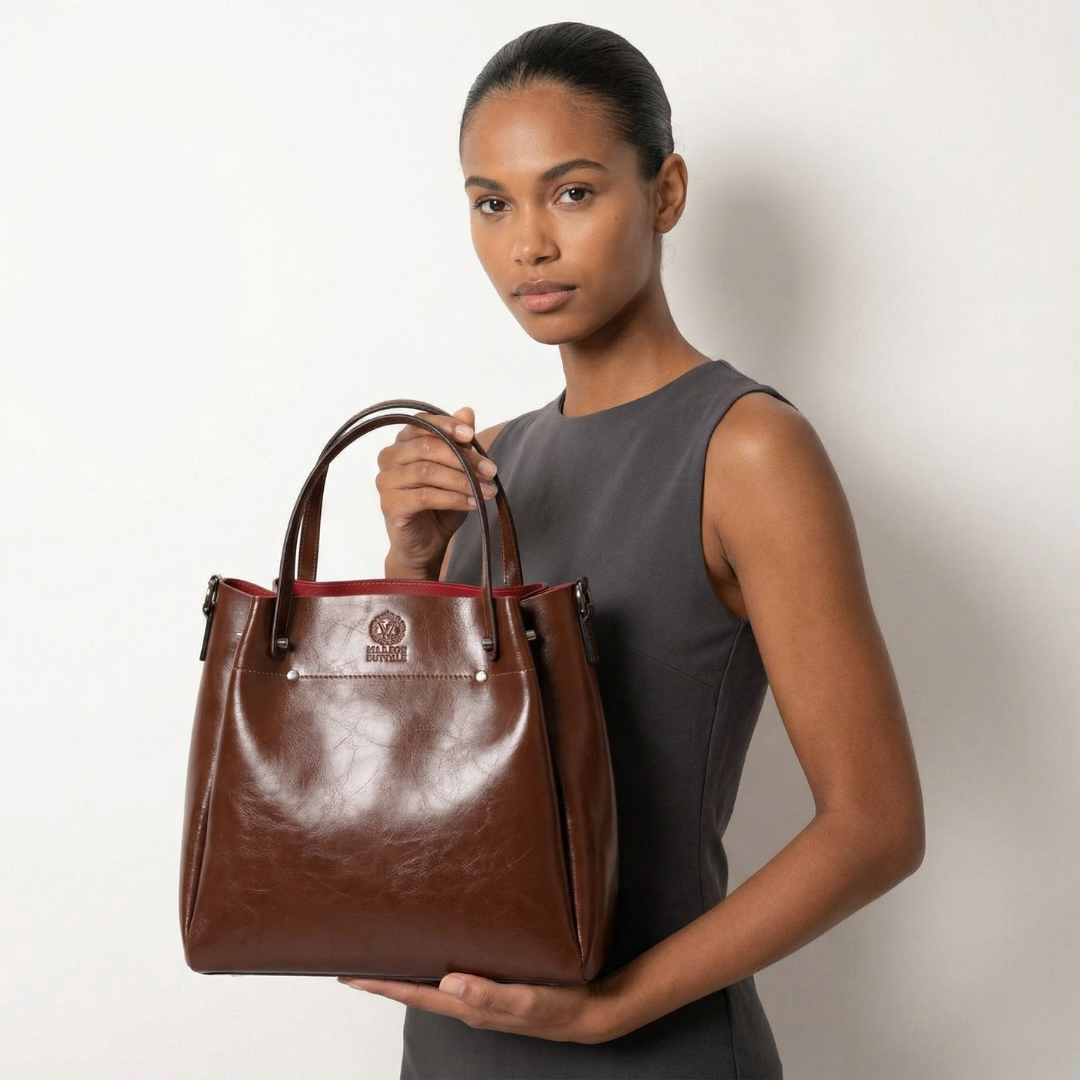Maison Revelle Etoile de Minuit premium leather laptop tote 13 inch
