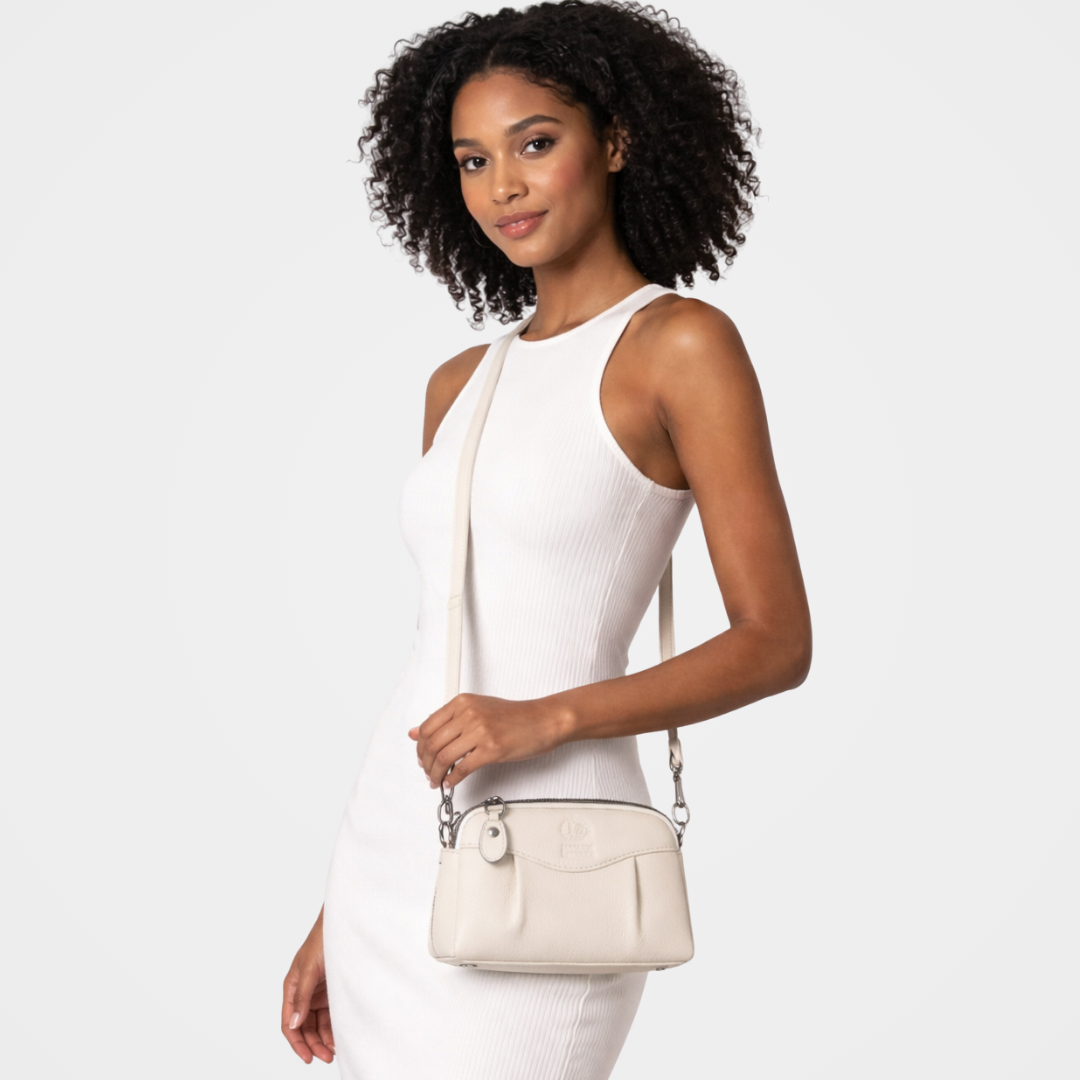 Maison Revelle L Elegance Etheree pleated leather mini bag white silver hardware