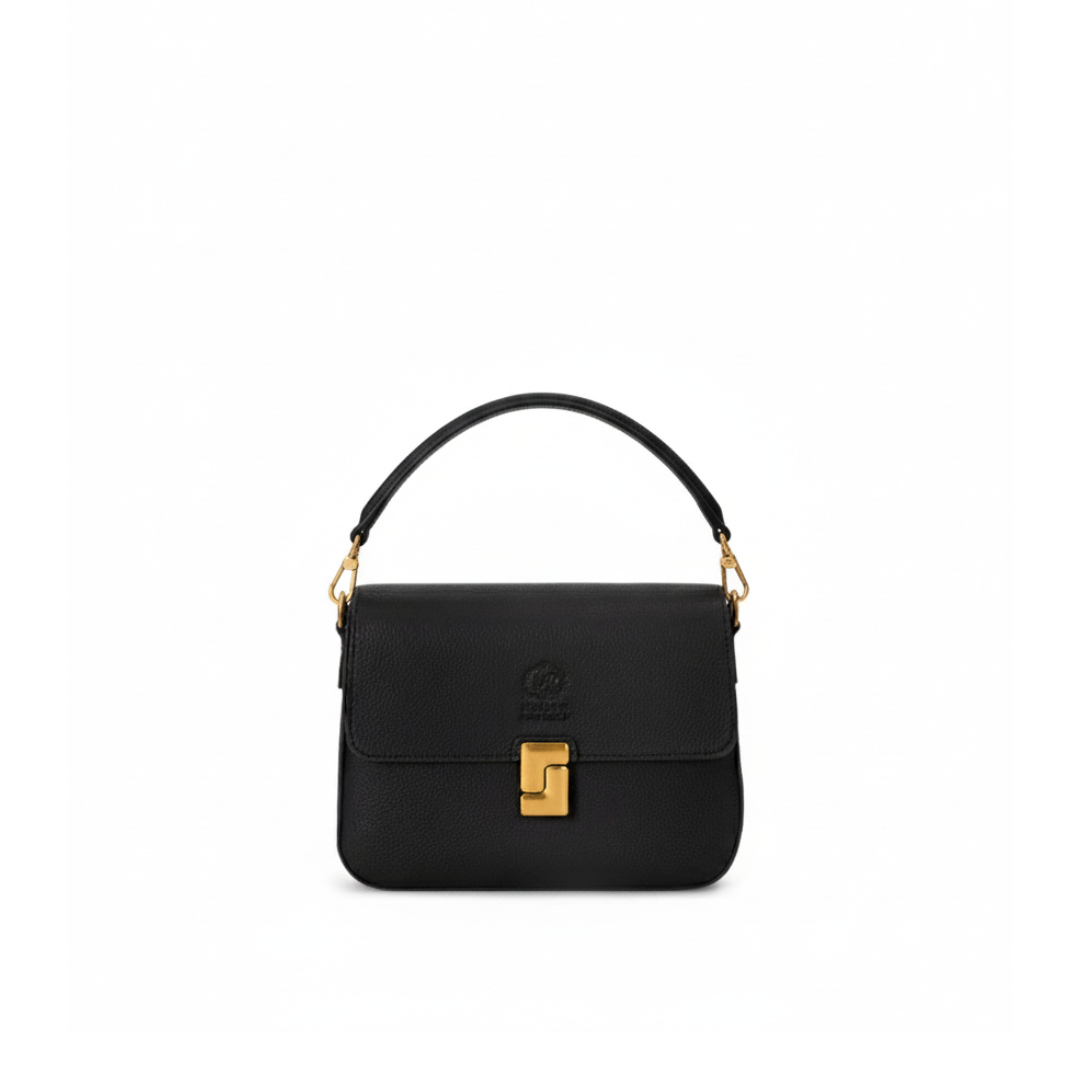 Maison Revelle L Eclat Sable leather flap bag black variant