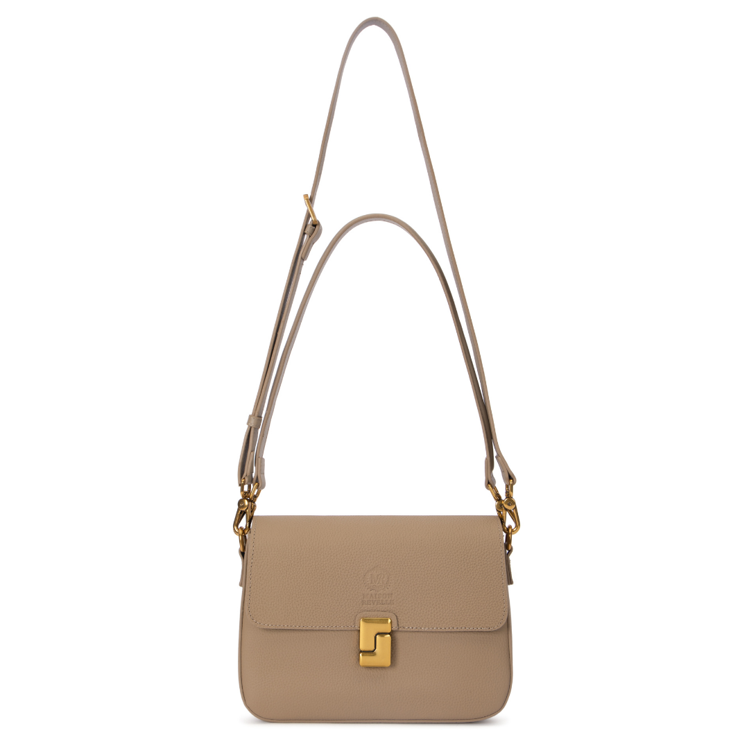 Maison Revelle L Eclat Sable leather flap bag side profile