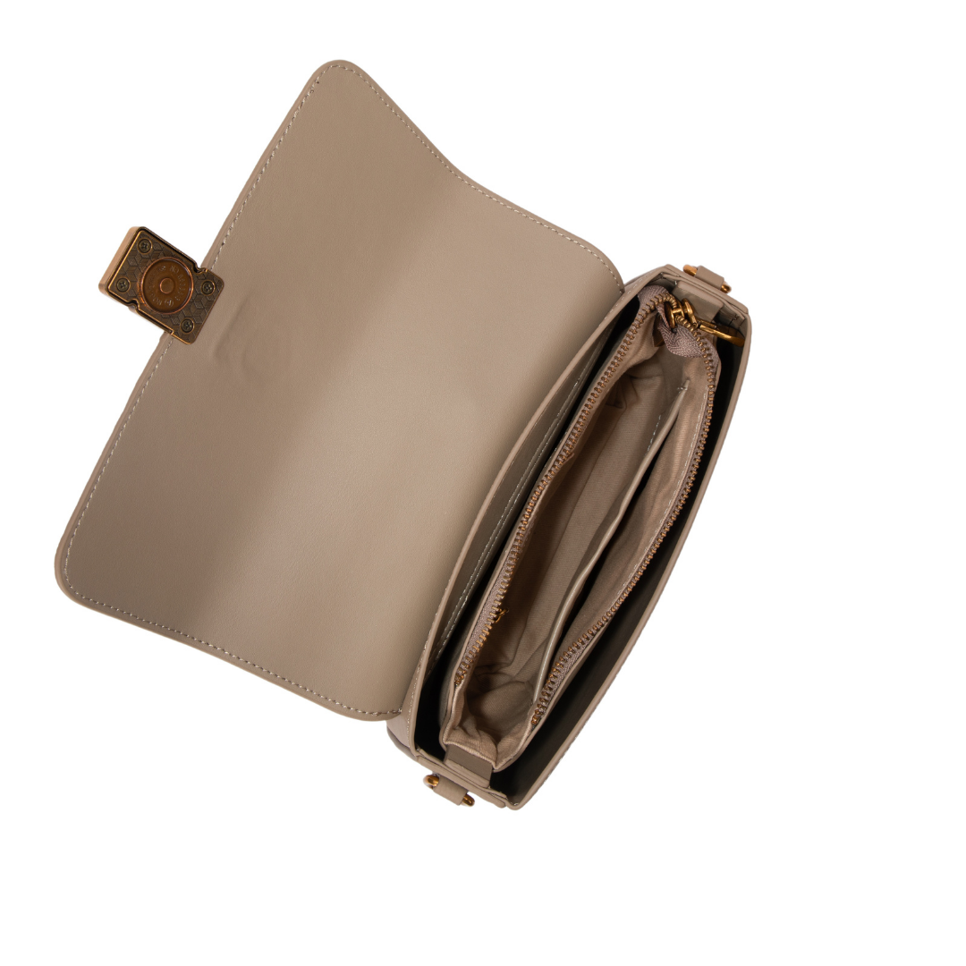 Maison Revelle L Eclat Sable Art Deco leather flap bag rear view